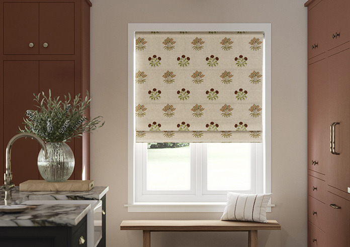 William Morris At Home Lily Flower Embroidery, Madder - Twist&Fit Roman Blind - Image 3
